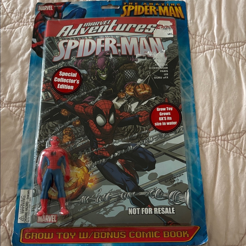 Marvel Adventures Spider-Man grow toy with bonus comic book New